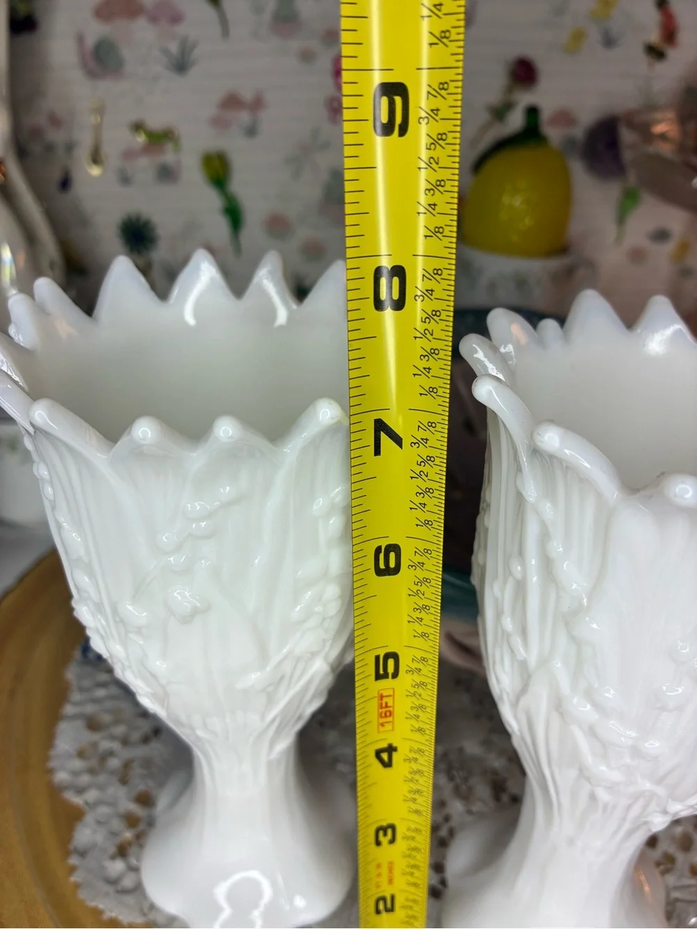 Westmoreland lily of the valley milk glass